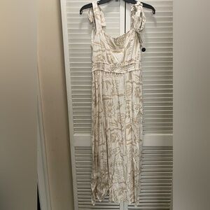 Pink Lily Cream Floral Maxi Dress